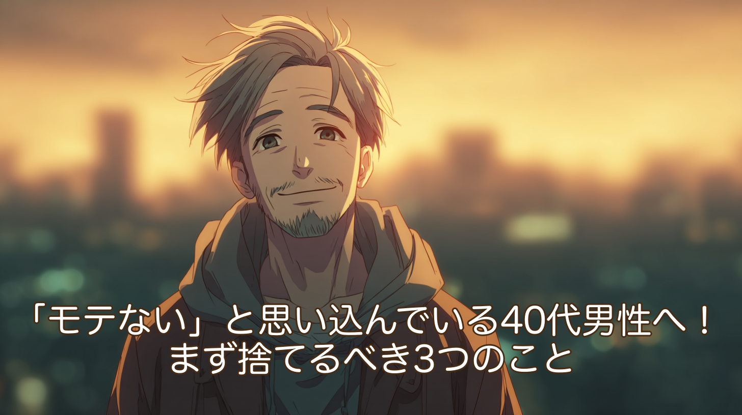【体験談】「モテない」と思い込んでいる40代男性へ！まず捨てるべき3つのこと