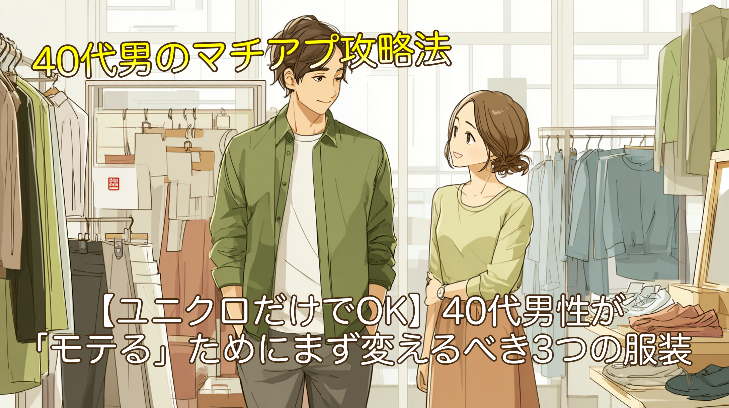 【ユニクロだけでOK】40代男性が「モテる」ために、まず変えるべき3つの服装