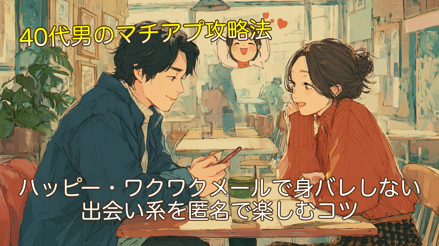【40代男性向け】ハッピーメール・ワクワクメールで身バレしない！出会い系を匿名で楽しむコツ