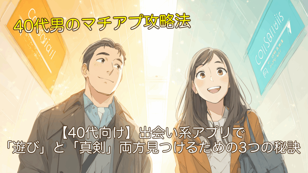 【40代向け】出会い系アプリで「遊び」と「真剣」両方見つけるための3つの秘訣