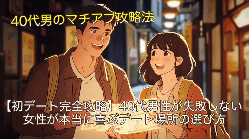 【初デート完全攻略】40代男性が失敗しない、女性が本当に喜ぶデート場所の選び方