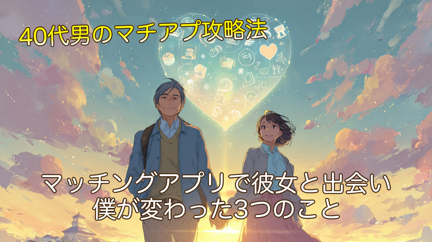 【40代男性の成功談】マッチングアプリで彼女と出会い僕が変わった3つのこと