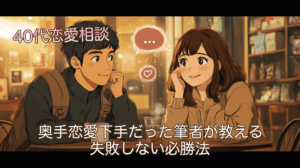 【40代恋愛相談】もう一人で悩まない、奥手恋愛下手だった筆者が教える失敗しない必勝法